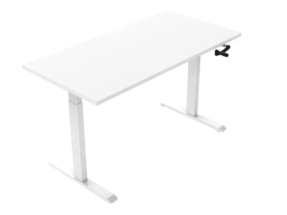 Slingerbureau DSQ EURO 160x80cm met Witte poot en Wit blad