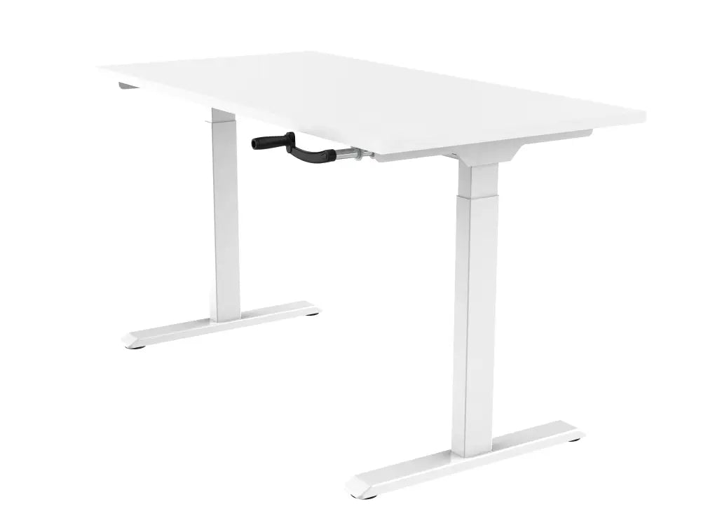 Slingerbureau DSQ EURO 160x80cm met Witte poot en Wit blad