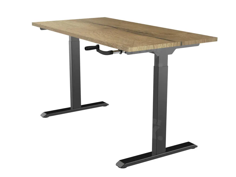Slingerbureau DSQ EURO 160x80cm met Zwarte poot en Halifax eiken blad