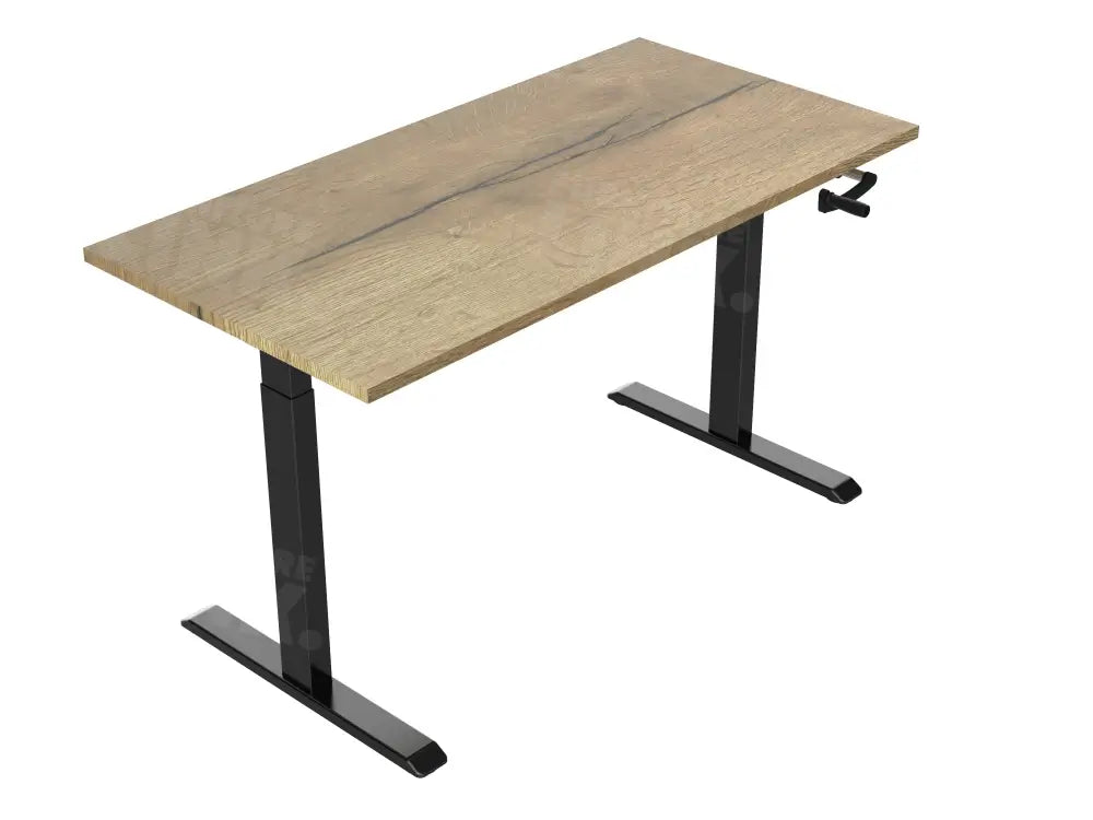 Slingerbureau DSQ EURO 160x80cm met Zwarte poot en Halifax eiken blad