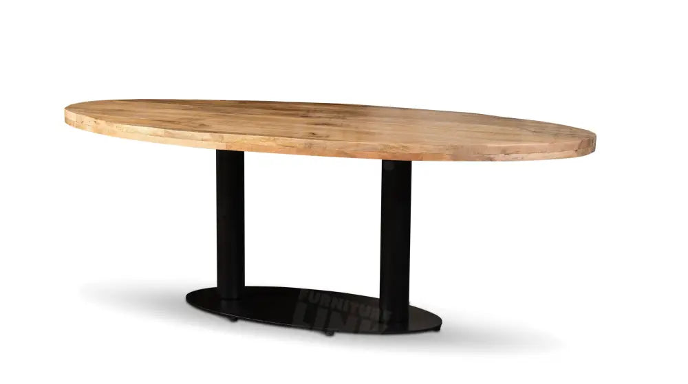 Tafel TABL W, Naturel ovaal blad, 220x110 cm