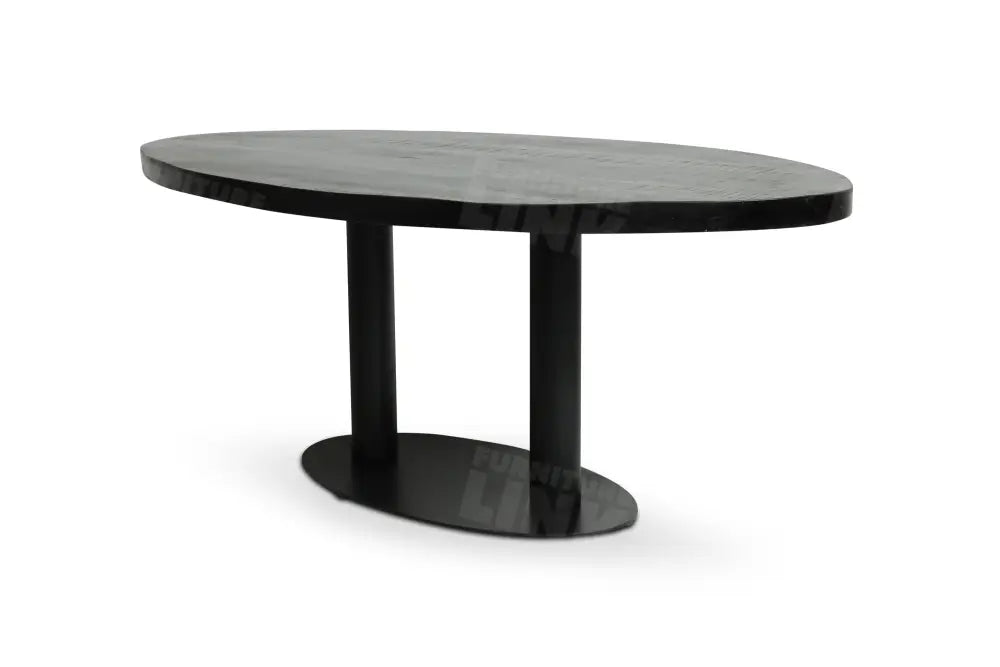 Tafel TABL W, Zwart ovaal blad, 200x100 cm