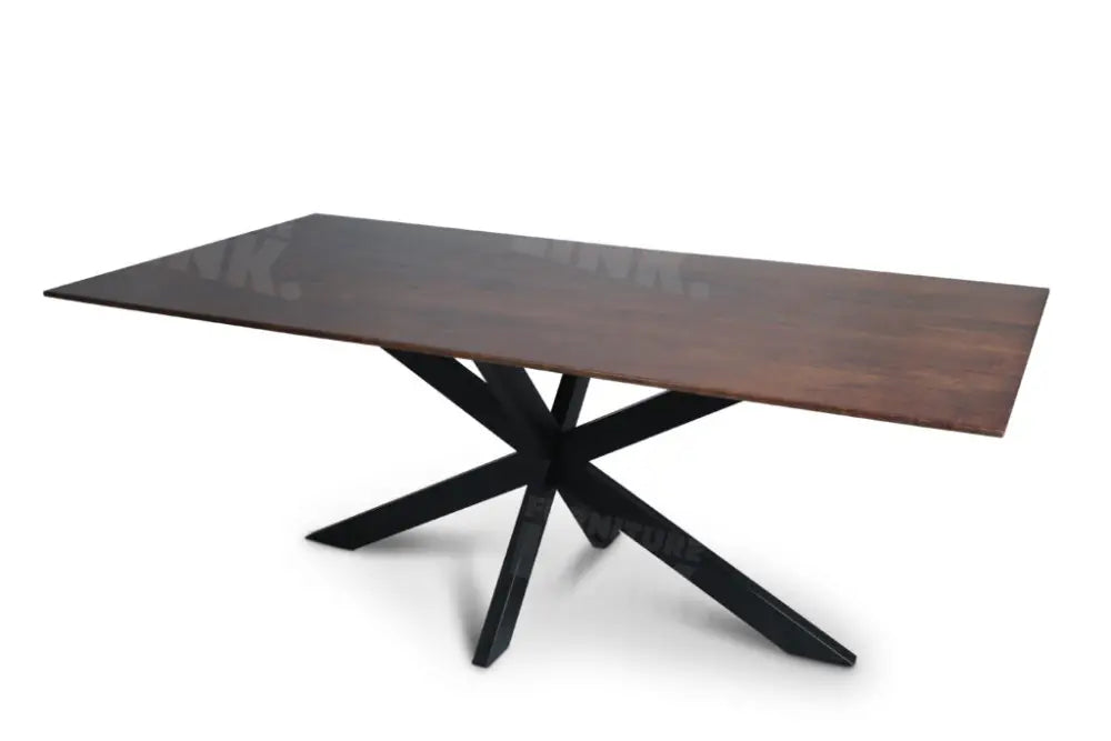 Tafel TABL W2 met spinpoot, Bruin rechthoekig blad, 300x110 cm