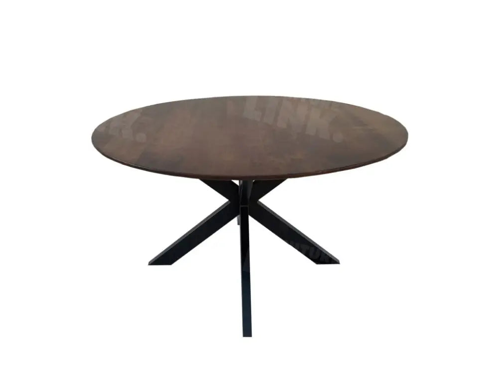 Tafel TABL W2 met spinpoot, Bruin rond blad, 130x130 cm