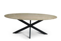 Tafel Tabl W2 Met Spinpoot Ovaal 200X110 Cm Zwart / Naturel Bureaus