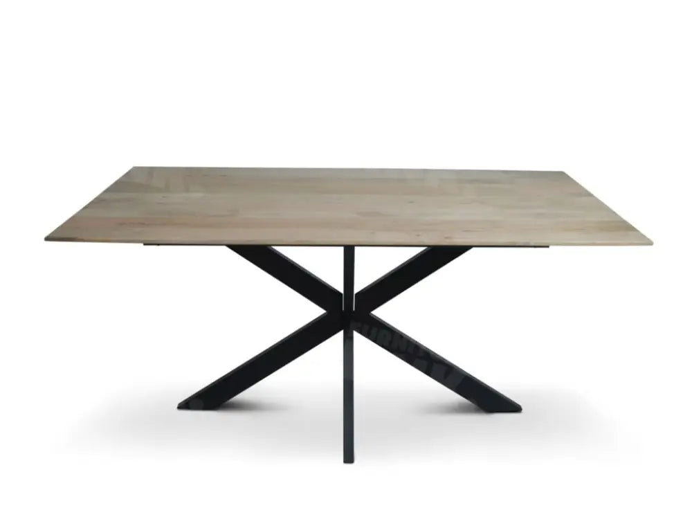 Tafel TABL W2 met spinpoot, Naturel rechthoekig blad, 220x100 cm