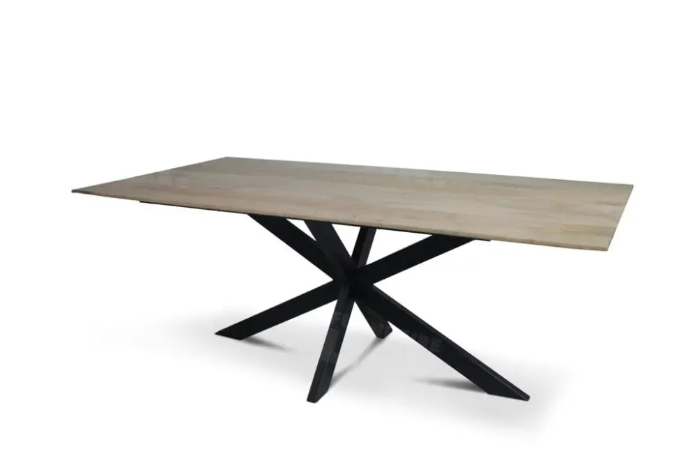 Tafel TABL W2 met spinpoot, Naturel rechthoekig blad, 300x110 cm
