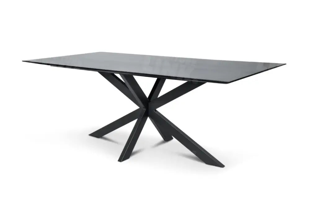Tafel TABL W2 met spinpoot, Zwart rechthoekig blad, 200x100 cm