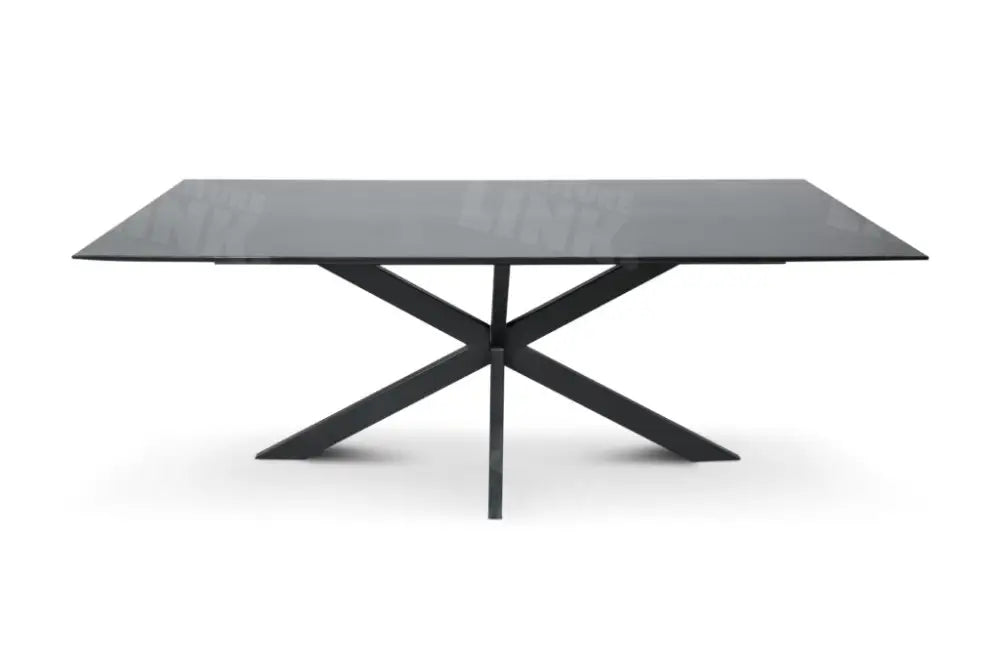 Tafel TABL W2 met spinpoot, Zwart rechthoekig blad, 220x100 cm