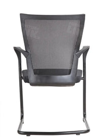 Zwarte vergaderstoel met mesh