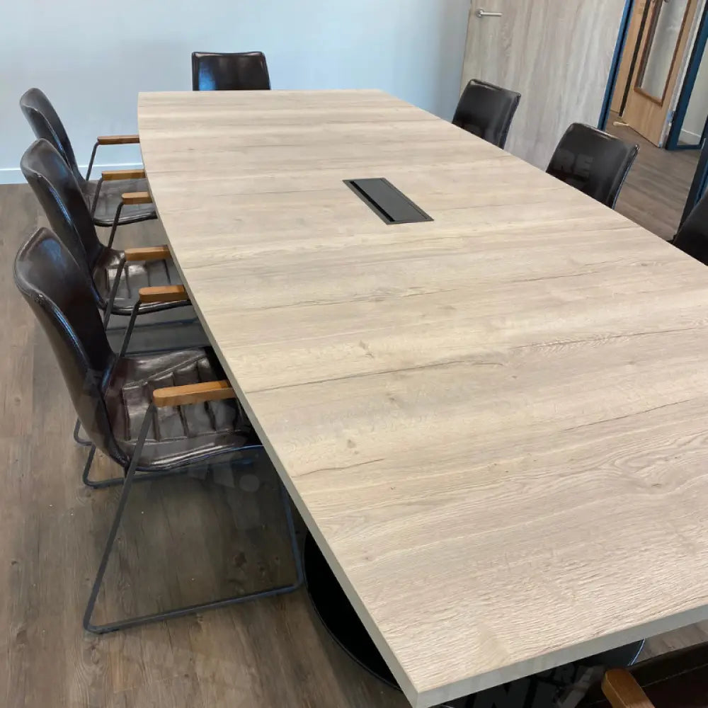Vergadertafel Comfort Zwart/Eiken tabak