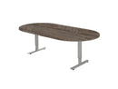 Vergadertafel Ovaal Cas 240X120Cm Aluminium Ral 9006 / Logan Eiken Kantoortafel