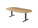 Vergadertafel Ovaal Cas 240X120Cm Zwart Ral 9005 / Halifax Eiken Kantoortafel