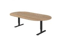 Vergadertafel Ovaal Cas 240X120Cm Zwart Ral 9005 / Robson Eiken Kantoortafel