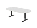 Vergadertafel Ovaal Cas 240X120Cm Zwart Ral 9005 / Wit Kantoortafel