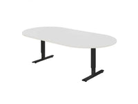 Vergadertafel Ovaal Cas 240X120Cm Zwart Ral 9005 / Wit Kantoortafel
