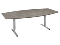Vergadertafel Tonvormig Cas 240X120Cm Aluminium Ral 9006 / Logan Eiken Kantoortafel