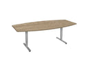 Vergadertafel Tonvormig Cas 240X120Cm Aluminium Ral 9006 / Robson Eiken Kantoortafel