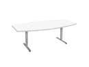 Vergadertafel Tonvormig Cas 240X120Cm Aluminium Ral 9006 / Wit Kantoortafel