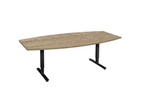 Vergadertafel Tonvormig Cas 240X120Cm Zwart Ral 9005 / Robson Eiken Kantoortafel
