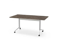 Verrijdbare Klap Tafel 160X80Cm Aluminium Ral 9006 / Logan Eiken Kantoortafel