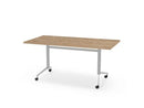 Verrijdbare Klap Tafel 160X80Cm Aluminium Ral 9006 / Robson Eiken Kantoortafel