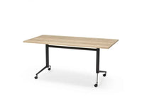 Verrijdbare Klap Tafel 160X80Cm Zwart Ral 9005 / Halifax Eiken Kantoortafel