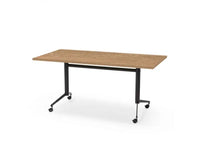 Verrijdbare Klap Tafel 160X80Cm Zwart Ral 9005 / Robson Eiken Kantoortafel