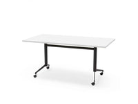 Verrijdbare Klap Tafel 160X80Cm Zwart Ral 9005 / Wit Kantoortafel