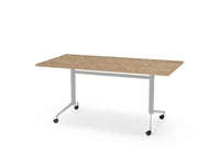 Verrijdbare Klap Tafel 180X80Cm Aluminium Ral 9006 / Robson Eiken Kantoortafel