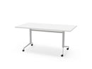 Verrijdbare Klap Tafel 180X80Cm Aluminium Ral 9006 / Wit Kantoortafel